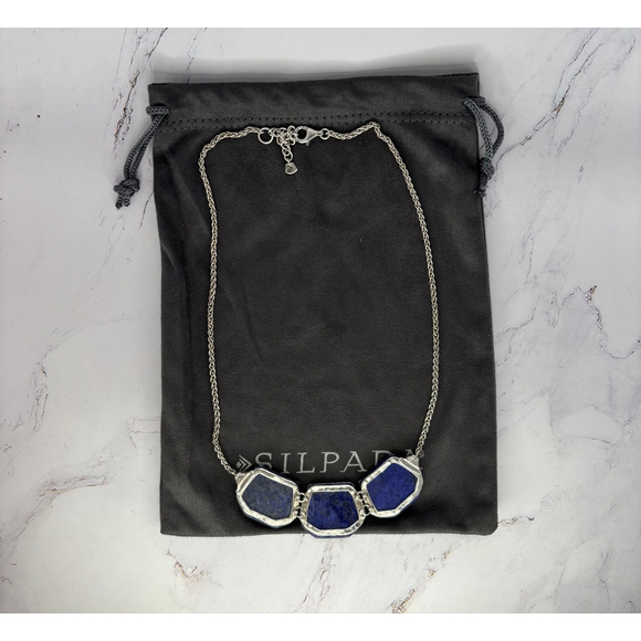Vintage EUC Silpada "Blue Grotto" Necklace N3024 Lapis, Rock Crystal, Sterling - Picture 8 of 10